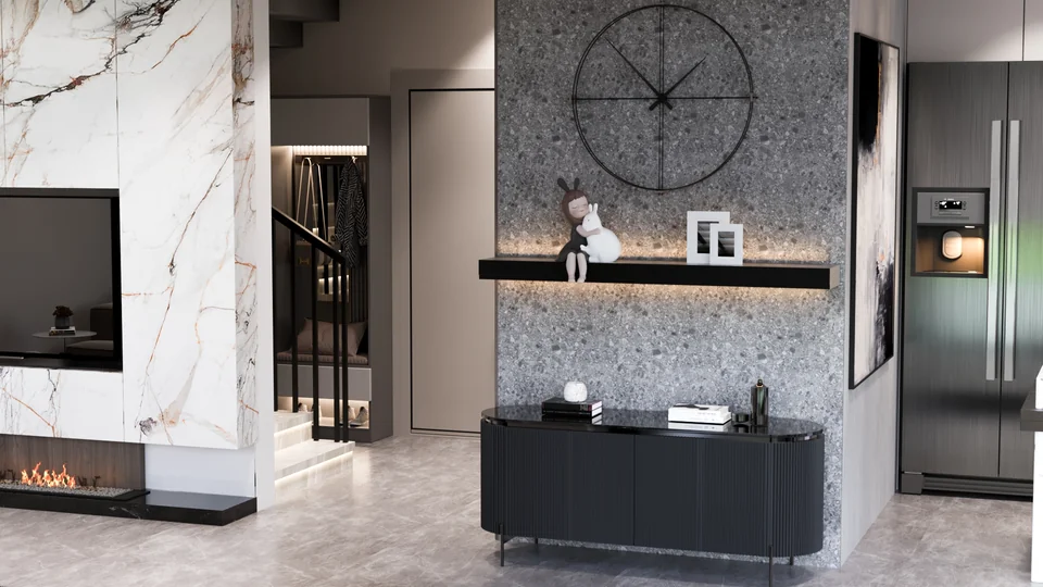 Lowe Villas — mutfak ve merdiven ilişkisi